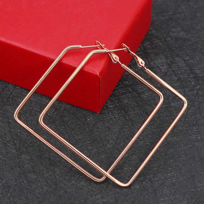 Geometric Girl Boss Hoop Earrings