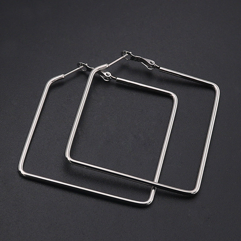 Geometric Girl Boss Hoop Earrings