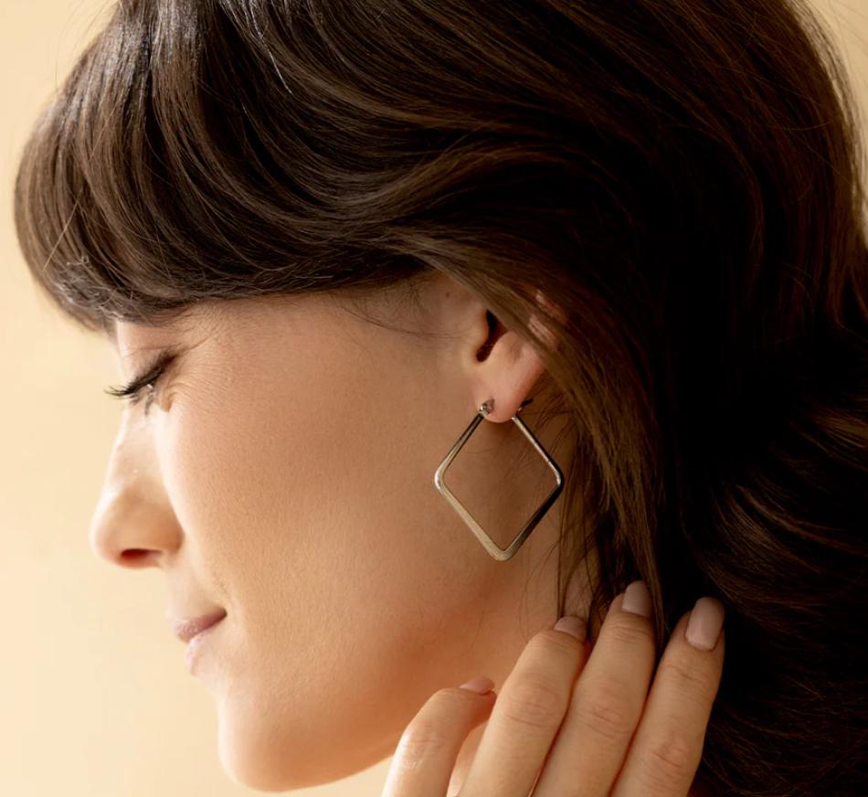 Geometric Girl Boss Hoop Earrings