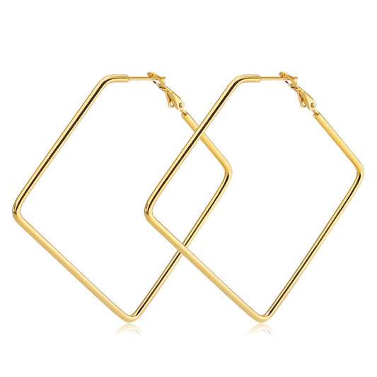Geometric Girl Boss Hoop Earrings