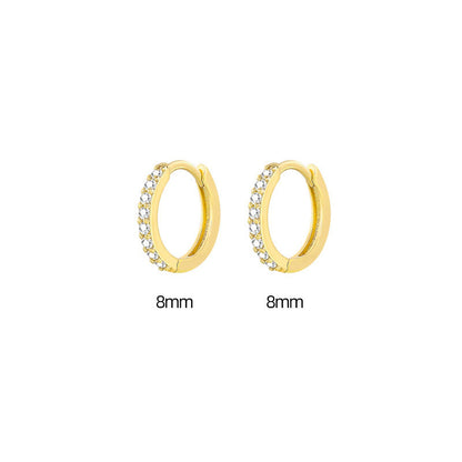 S925 Dainty Elegant Zircon Huggies Earrings